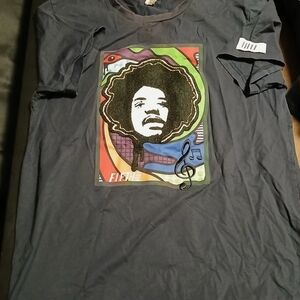 Fifth Loop With Embroidered Jimi hendrix graphics men's large T-Shirt Dark Blue